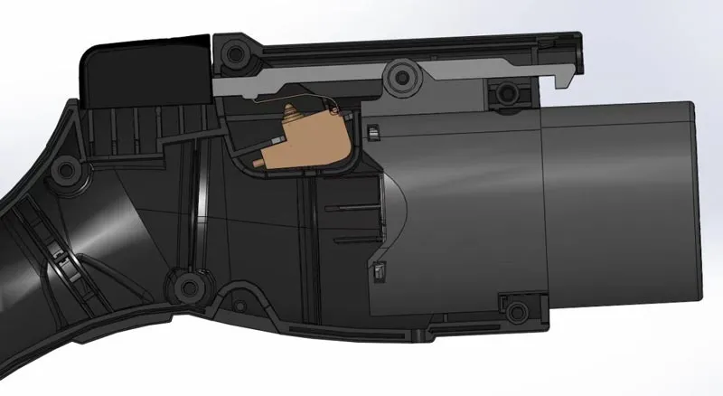Charging-gun locking mechanism CAD view