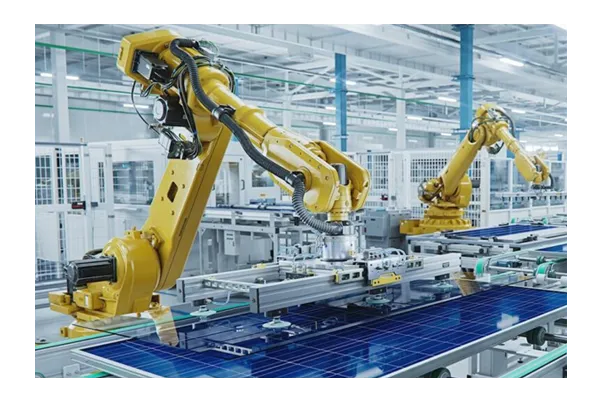 Automated production line with position-sensing points